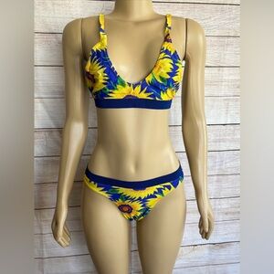 Bum Bum Ipanema Women Blue/ Yellow Bikini Set Size G